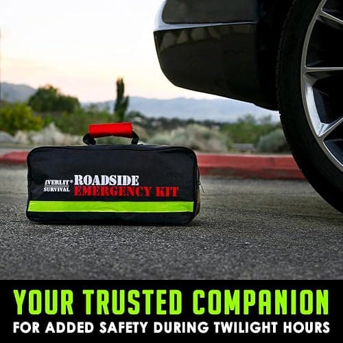 Everlit Survival Car Emergency Kit, Roadside Safety Tool Kit with Gloves,Digital Auto Air Compressor Tire Inflator, First Aid Kit, 12 Feet Jumper Cable, Tow Strap, Flashlight for Women, Men, Teenagers thumbnail 6