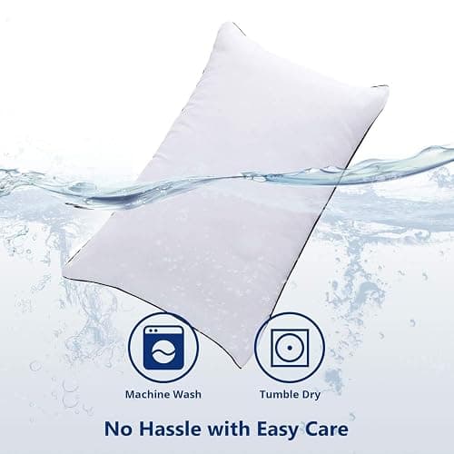 JOLLYVOGUE Bed Pillows Standard Size Set of 2, Cooling and Supportive Full Pillow 2 Pack for Side and Back Sleepers, Down Alternative Hotel Collection Sleeping Pillows, 26x20 Inches - 01 - Classic Design - Standard (Pack of 2) thumbnail 3