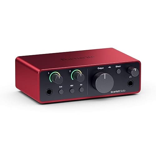 Focusrite Scarlett Solo 4th Gen Interfaccia audio USB-C | 1 preamp microfonico XLR, 1 Inst in Hi-Z, 24 bit/192 kHz, intervallo dinamico di 120 dB, Air, compatibilità PC/Mac/iPad - Image 1