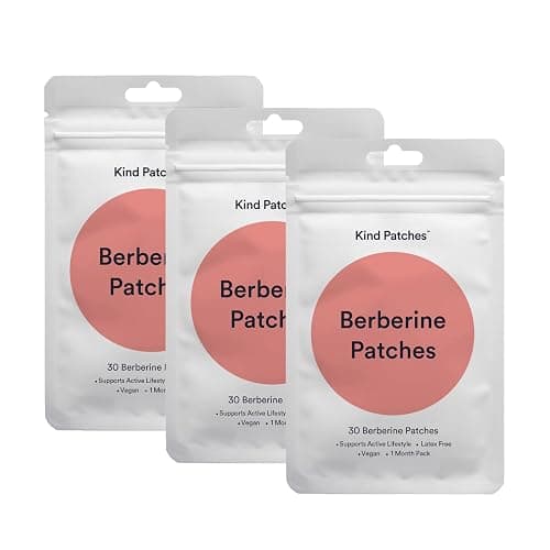 Kind Patches Berberine Patches with L Glutamine, Chromium, Pomegranate and Cinnamon - 3 Pack, 90 Patches - Image 1