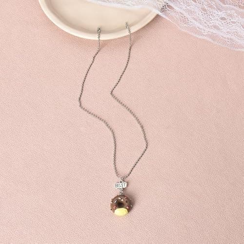 Best Friends Forever Necklaces for 3 BFF Friendship Gifts for Women Besties Sisters Anniversary Birthday Gift for Soul Sisters Friends Female 3 Pcs Doughnut Necklace for Women thumbnail 6