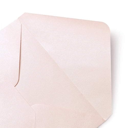 PONATIA 50 PCS/Pack A7 Envelopes, 5.25 x 7.48'' Sparkle Blush Pink Envelopes, Perfect for 5 x 7'' Wedding Invitation Cards, Graduation Invite, Acrylic Invitations, Photos thumbnail 6