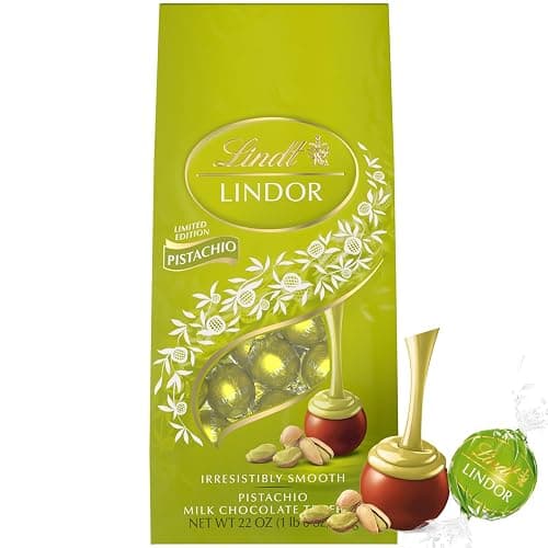 Lindt Lindor Limited Edition Pistachio Milk Chocolate Truffles – Bulk 22 oz Bag (625 g, 50 pcs) | Individually Wrapped Gourmet Chocolates – Gift for Christmas, Valentine’s Day, Holidays & Birthdays - Image 1