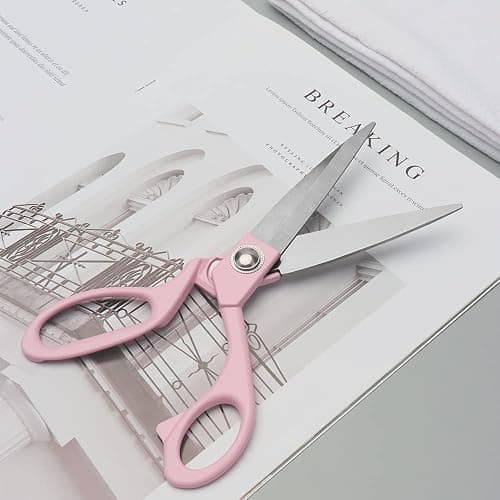 Pink Fabric Scissors 8 Inch Candy Colored Sewing Shears Premium Craft Tailor Heavy Duty Stainless Steel Professional Dressmaker Home Office Metallic Scissors for Women thumbnail 8