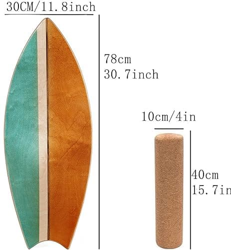 Balance Board Indoor Surfboard Surf Style Home Fitness with Wheel for Exercise, Athletic Training and Board Sports - Fun Workout Equipment For Balance, Stability and Improving Core Strength thumbnail 2