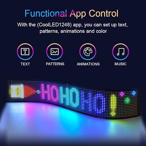 Programmable LED Sign for Business,Flexible Digital Sign,Scrolling LED Sign,Bluetooth APP,DIY Design Animations,Text, Graffiti,Colour (23''x5'') thumbnail 5