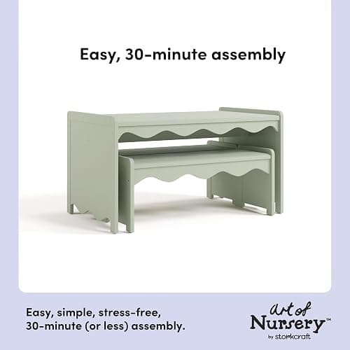 Storkcraft Casablanca Montessori Indoor Kids Table & Bench Set – Premium Kids Activity Table and Bench Set, Toddler Furniture for Crafts and Snack Time, Durable & Easy-to-Clean Surface (Sage) thumbnail 6