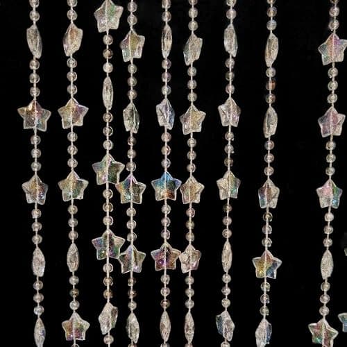 ave split Beaded Curtain Doorways Star Acrylic Hanging Door Beads String Curtains Tassel Room Divider Screen Decor for Doorway Window Living Room Wedding 049Star (Shiny Transparent Stars) thumbnail 6