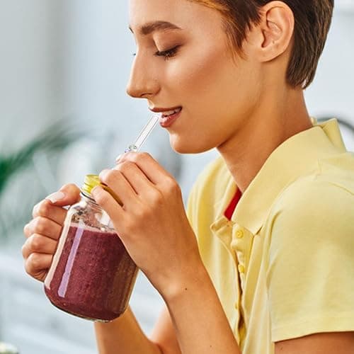 6 PCS Glass Straws Drinking, Reusable Glass Straw with 2 Cleaning Brush, Cute Bent Straws with Heart Butterfly Turtle Fruit Charms for Smoothies, Cocktails, Coffee, Juice thumbnail 7