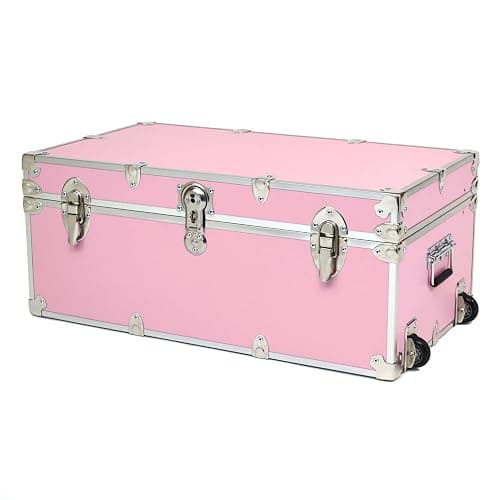 Rhino Trunk & Case Large Essential Trunk With Wheels 32”x18”x14”, 1000+ lbs Capacity - Many Colors. Strong, USA Made Summer Camp Footlocker, and Secure College Dorm Storage Chest - Image 1