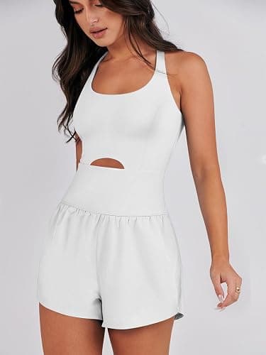 Caracilia Women's Workout Athletic Romper Summer Sets Short Jumpsuits Onesie Running Outfits Exercise Gym 2026 Trendy Clothes thumbnail 9