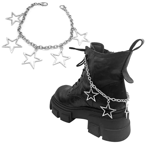 Gownsella 2 Stück Schuh Charms Kette – Punk Schuhschmuck für Sneaker & Boots, Schnürsenkel Anhänger mit Clip, DIY Zubehör thumbnail 2