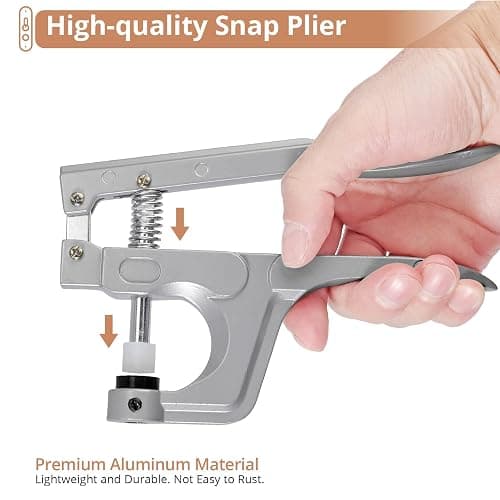 Kamtop Snaps and Snap Pliers Set, 120 Sets T5 Plastic Snap Buttons White, Snap Fasteners Press Pliers Snaps Starter Kit Setter Tool for Clothes Sewing Bibs Rain Coat DIY Crafting thumbnail 5