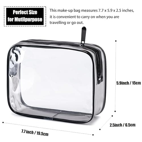 TSA Approved Toiletry Bag, 3 Pcs Clear Travel Toiletries Bags, Matte black | Lightweight & Reusable Quart-Size Makeup Cosmetic Bag for Women Men, Clear Easy-Check, Carry on Airport Airline Compliant Bag thumbnail 3
