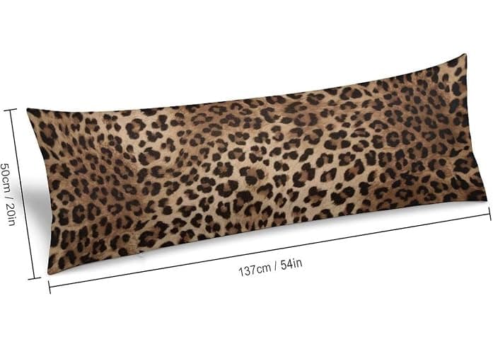 Brown Leopard Body Pillow Cover 20x54 Inch Black Cheetah Skin Wild Animal Print Body Pillowcase Rectangle Long Decorative Pillow Case Soft Cushion Throw Pillow Covers for Bed Couch thumbnail 3