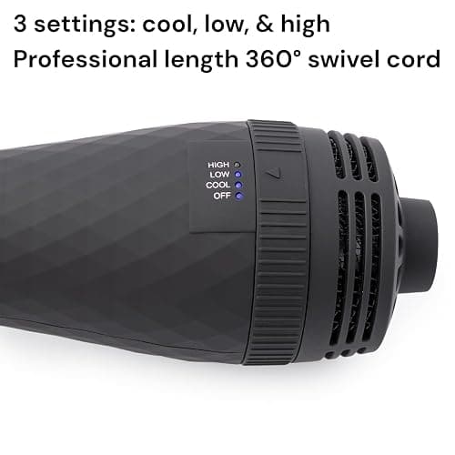 L'ANGE HAIR Le Volume 2-in-1 Titanium Blow Dryer Brush | Hot Air Brush for Hair Drying & Styling | Ionic Oval Barrel for Smooth, Frizz-Free Volume | (Black – 60mm) thumbnail 5