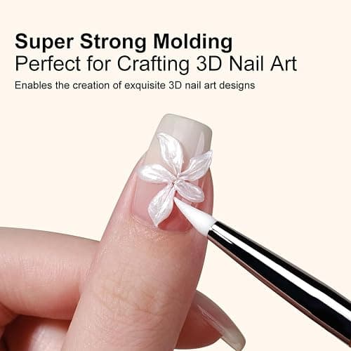 Pearl White Solid Builder-Gel For Nails, 3D Gel Nail Sculpture, Non-Stick Sculpting Gel, Nail Extension Hand Carving Molding, Multifunctional Manicure Supplies For Salon And Home, Easy Dry, 5g thumbnail 8