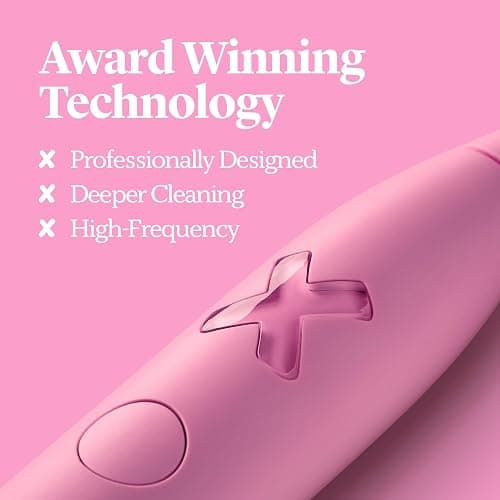 Made by Dentists PRO‑X Sonic Electric Toothbrush for Adults – Dentist‑Designed Whitening Rechargeable Toothbrush, 9 x More Plaque Removal, 70 Day Battery, 3 Modes, Travel Case & Extra Heads, Pink thumbnail 5