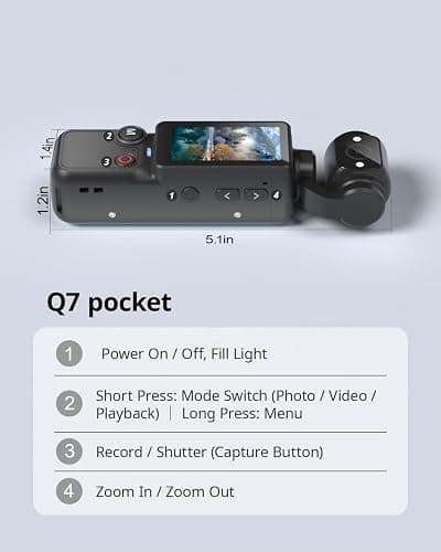 CGXUED Vlogging Camera with 180° Rotating Lens, Pocket Body Camera with Audio & Video Recording,7-Hour Battery, Handheld POV Cameras with 32GB Card, Easy One-Button Recording for Travel,Daily Life thumbnail 8