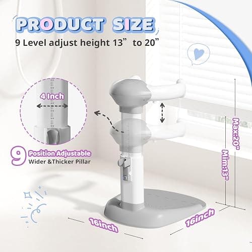 COOSEYA Baby Bath with Shower Stand Support|Anti-Pinch Soporte para Bañera de Bebé Adjustable Shower Tower and Anti-Slip for Toddler Standing Up Themselves,Ideal Gift for Infants 6-36 Months thumbnail 2