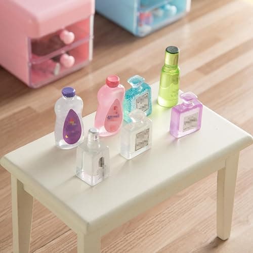 72Pcs Dollhouse Mini Jewelry Storage Case Handbag Towel Cosmetic Set Bathroom Acessories Toothbrush Shampoo Perfume Hair Dryer Comb Purse Decor DIY Doll Backpack Girl Micro Scene thumbnail 5