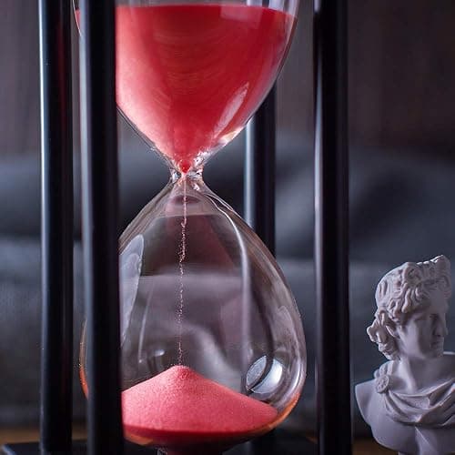 Hourglass Timer with Red Sand, 60 Minute Wooden Frame Sand Timer, Creative Handcraft Decoration thumbnail 5