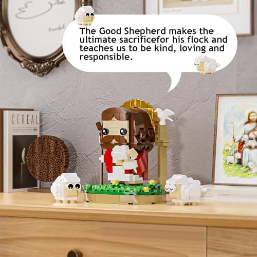 Taojiyuan Jesus Christ Building Blocks Set,Divine Shepherd Jesus Building Toy Jesus Figurine Educational Christian Toy for Kids thumbnail 6