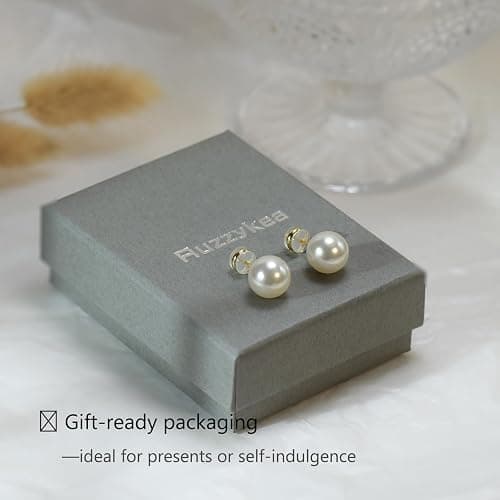 Trendy Big Simulated Pearl Earrings for Women, 925 Sterling Silver Post 14/12MM Oversized Large Pearl Studs Bride Bridesmaid Wedding Earrings Jewelry Gifts thumbnail 7