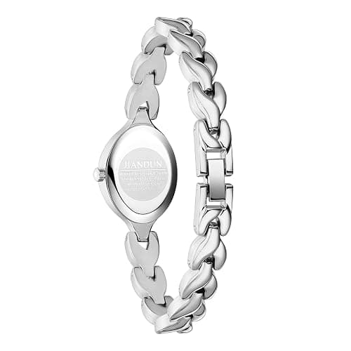 JIANDUN Vintage Women's Oval Bracelet Watch, Waterproof Stainless Steel Band with Adjustment Tool, Retro Ladies Quartz Wristwatch, Perfect for Daily Wear and Special Occasions thumbnail 4