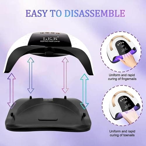 268W UV LED Nail Lamp, LKE Nail Dryer for Gel Polish, 4 Timers UV Nail Lamp Professional Nail Light, 57Pcs Lamp Beads and Automatic Sensor(White) thumbnail 5