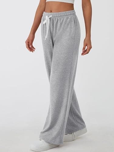 AUTOMET Lounge Pants Women Wide Leg Casual Sweatpants Baggy Workout Sweat Pajamas Pants Fall Fashion Outfits with Pockets thumbnail 3
