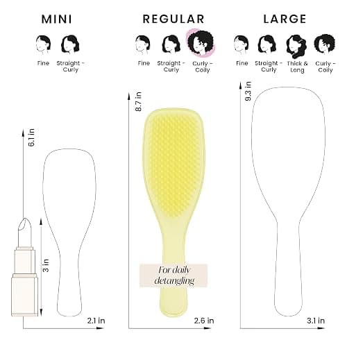 Tangle Teezer Plant-Based Ultimate Detangler Brush, Dry & Wet Hair Brush, Eliminates Knots & Reduces Breakage for Curly to Coily, 3C to 4C Hair Types, Pastel Yellow thumbnail 7
