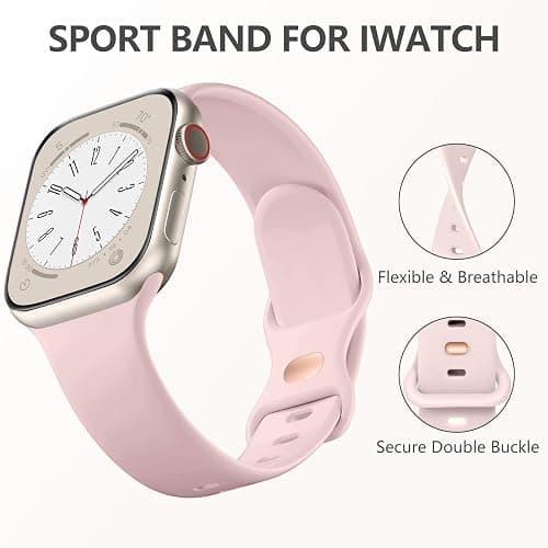 DaQin Sport Band Compatible with Apple Watch Bands 40mm 41mm 42mm 44mm 45mm 46mm 49mm 38mm Women Men, Soft Silicone Waterproof Wristband Strap for iWatch Band Series 11 10 9 8 7 6 5 4 3 2 1 SE Ultra thumbnail 2