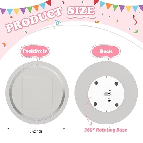 RZYLKA 360° Round Turntable for Tonies Box Organizer Storage Shelf, Magnetic Floating Shelves for Toniebox Generation 1 & 2 Player Tonies Figures, Display Collection 10~20 Characters (Gray) thumbnail 2