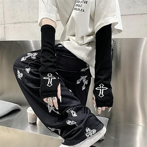 Skateboard Frog Frauen Handschuhe Goth Arm Ärmel Cool Black Moon Cross Printed Hip Hop Armstulpen thumbnail 4