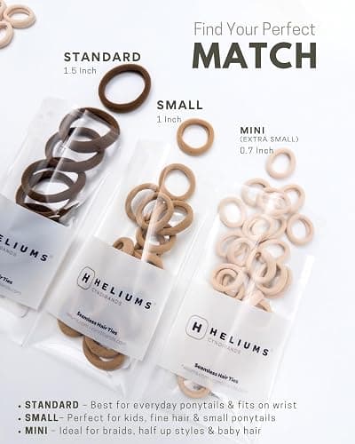 Cyndibands Seamless Hair Ties - Neutrals - Extra Gentle Soft and Stretchy Nylon Fabric Ponytail Holders - 12 Count thumbnail 3