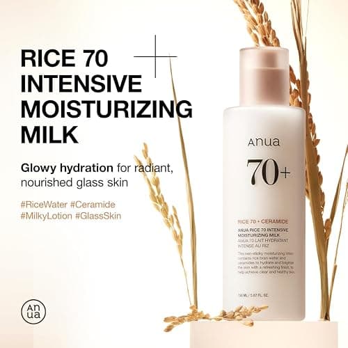 ANUA Rice 70 Intensive Moisturizing Milk, Lotion for Deep Hydration and Nourishing, Glowy Glass Skin, Rice Water, Niacinamide, Ceramides, Lightweight, Korean Skincare, 150ml/ 5.07 fl.oz. thumbnail 2