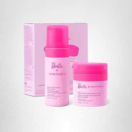 Evereden Barbie Limited Edition Kids Happy Face Duo + Exclusive Accessories | Multi-Vitamin Face Wash & Cream Set with Stickers + Bracelets | Clean Skin Care for 3+ | Barbie Gift Box for Kids thumbnail 9