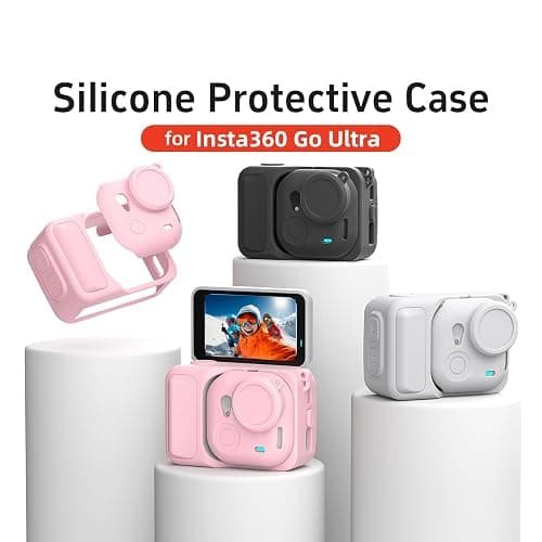 Silicone Case for Insta360 Go Ultra Cases Full Body Sleeve Protective Cover Compatible with Insta360 Go Ultra Camera Accessories with Enhanced Grip, Anti-Scratch Lens Cap, Pink thumbnail 6