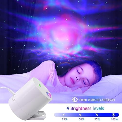 CAIYUE Star Projector Galaxy Projector, Exquisite Nebula Night Light Projector, Ocean Wave Galaxy Light with Remote Control,with Adjustable Speed and Brightness, Adults, Bedroom,Party thumbnail 5