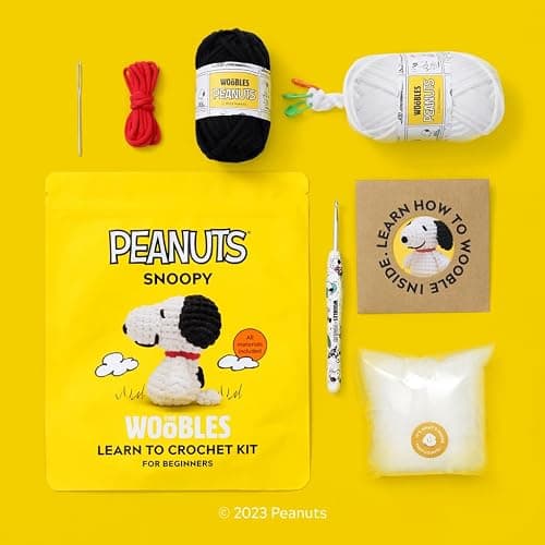 The Woobles Beginners Crochet Kit with Easy Peasy Yarn as seen on Shark Tank - with Step-by-Step Video Tutorials - Snoopy thumbnail 2