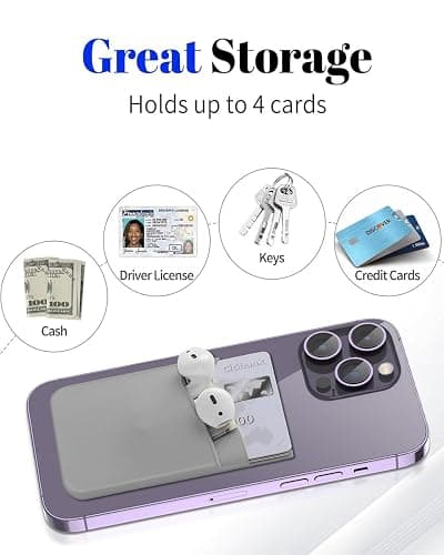BIAJIYA 5 Pcs Card Holder for Back of Phone Case, ID/Credit Card Pocket Wallet Phone Card Holder, Phone Wallet Stick on Cellphone for iPhone Samsung Galaxy thumbnail 3