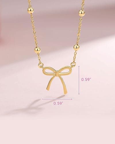 UNGENT THEM You Are Loved - Cute Bow Necklace Happy 8th 9th 10th 11th 12th 13th 14th 15th 16th 18th Birthday Gifts for Girls Women thumbnail 5