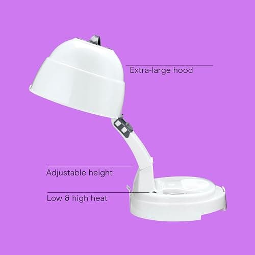 Conair Pro Style Bonnet Hair Dryer, 2 Heat Settings, Adjustable Height, Extra-Large Hood Size, 1875W Pro Style Bonnet Ionic Hair Dryer for Women, White thumbnail 2