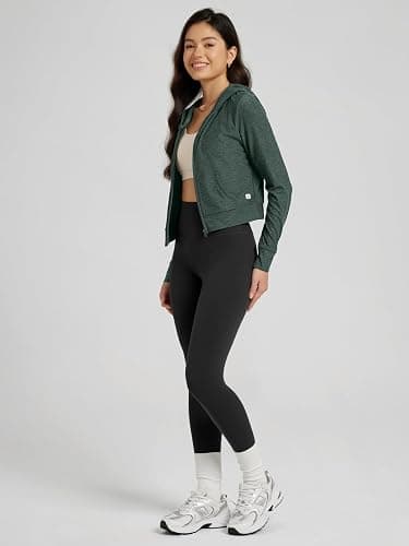 ODODOS Women's Full-Zip Cropped Hoodie – Stratum Tech Ultra Soft UPF 50+ Hooded Jacket with Pockets thumbnail 5