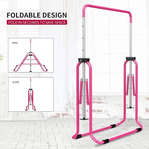Tepemccu Expandable Gymnastics Bars, Adjustable Height Gymnastic Horizontal Bars, Children Folding Training Bar for Kids thumbnail 3