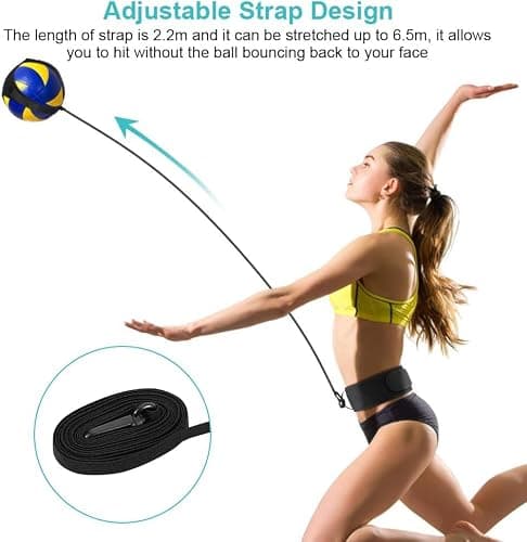 QOOWFEANIG Volleyball Spike Trainer Volleyball Training Equipment Aids Solo Volleyball Trainer Kit Adjustable Volleyball Training Assist Solo Serving Spiking Practice Rebounder for Beginners Pro thumbnail 3