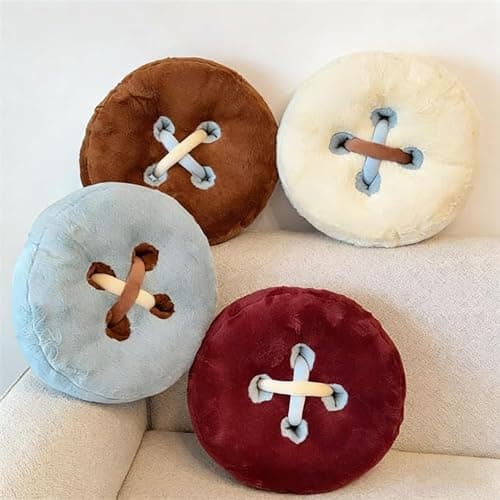 GKWW Retro Button Throw Pillow Round Decorative Plush Cushion 15.7In Ultra-Soft Stuffed Pillows for Sofa Couch Vanity Chair Bed thumbnail 7