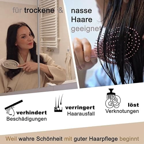 Ri|Do Systems Haarbürste ohne Ziepen - [TEST SEHR GUT] - Entwirrbürste u. Detangler Bürste für Damen, Herren & Kinder, für Locken, nasse, lange & feine Haare, Hair Brush, Reisebürste - aqua thumbnail 5