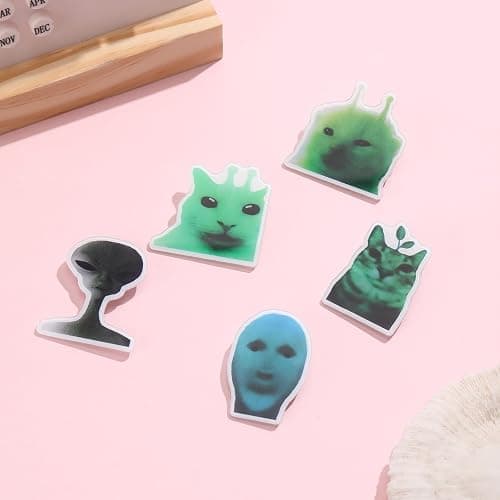 Pins for Backpacks Funny Alien Meme Cat Y2k Lapel Pins 5PCS | Aesthetic Cute Hilarious Broochs Clip Badges for Backpacks thumbnail 2